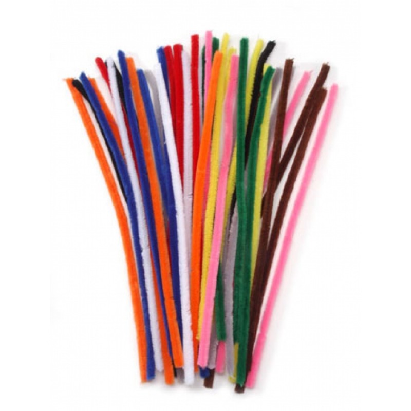 Chenille Pipe Cleaners - 8mm diameter - 50cm